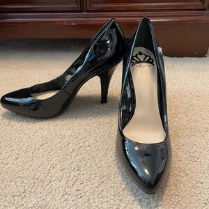 Black patent heels